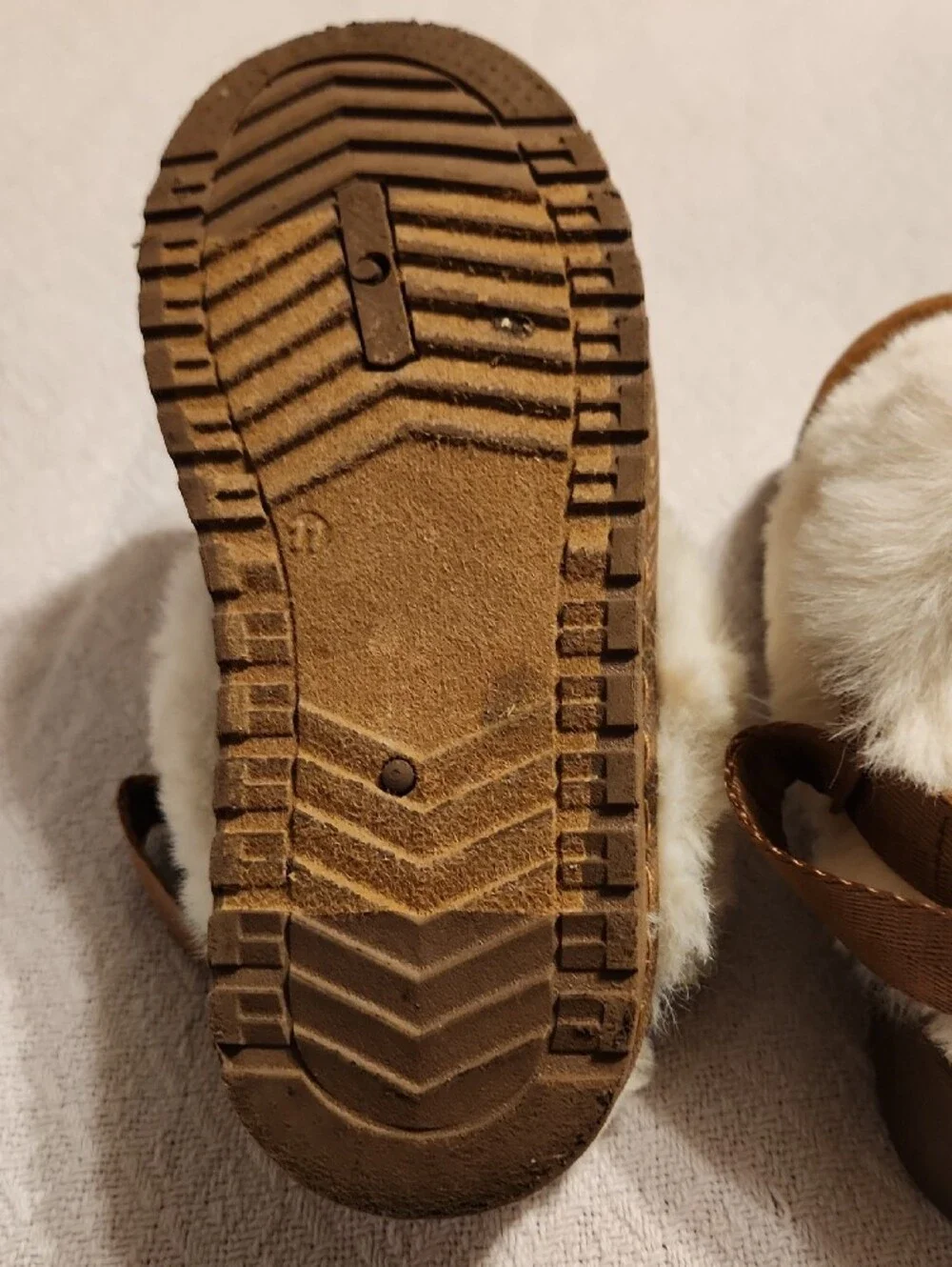 White Mountain Brown Faux-Suede Clog with Cream Faux-Fur Collar